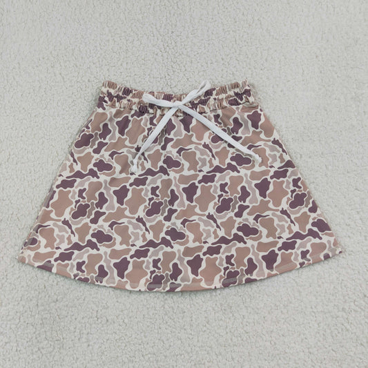 NEW RTS NO MOQ yoga fabric GLK0314 Adult Women Khaki Camo Skort Short Bottom Yoga Active Bottom