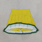 NEW RTS NO MOQ yoga GLK0319 Baby Girls Yellow Green White Yoga Active Pleated Skirt Short Bottoms