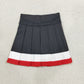 NEW RTS NO MOQ yoga GLK0320 Baby Girls Black Red Stripe Yoga Active Pleated Skirt Short Bottoms