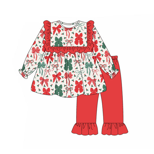 5.14GLP2346 Bow Christmas Long Sleeve Suit