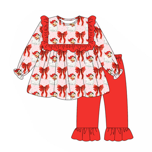 5.14GLP2347 Bow Santa Claus Long Sleeve Suit