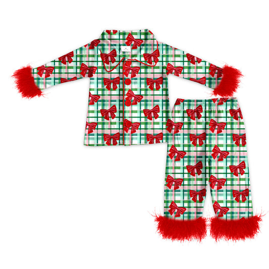 5.17GLP2372 Bowknot Plaid Plush Set