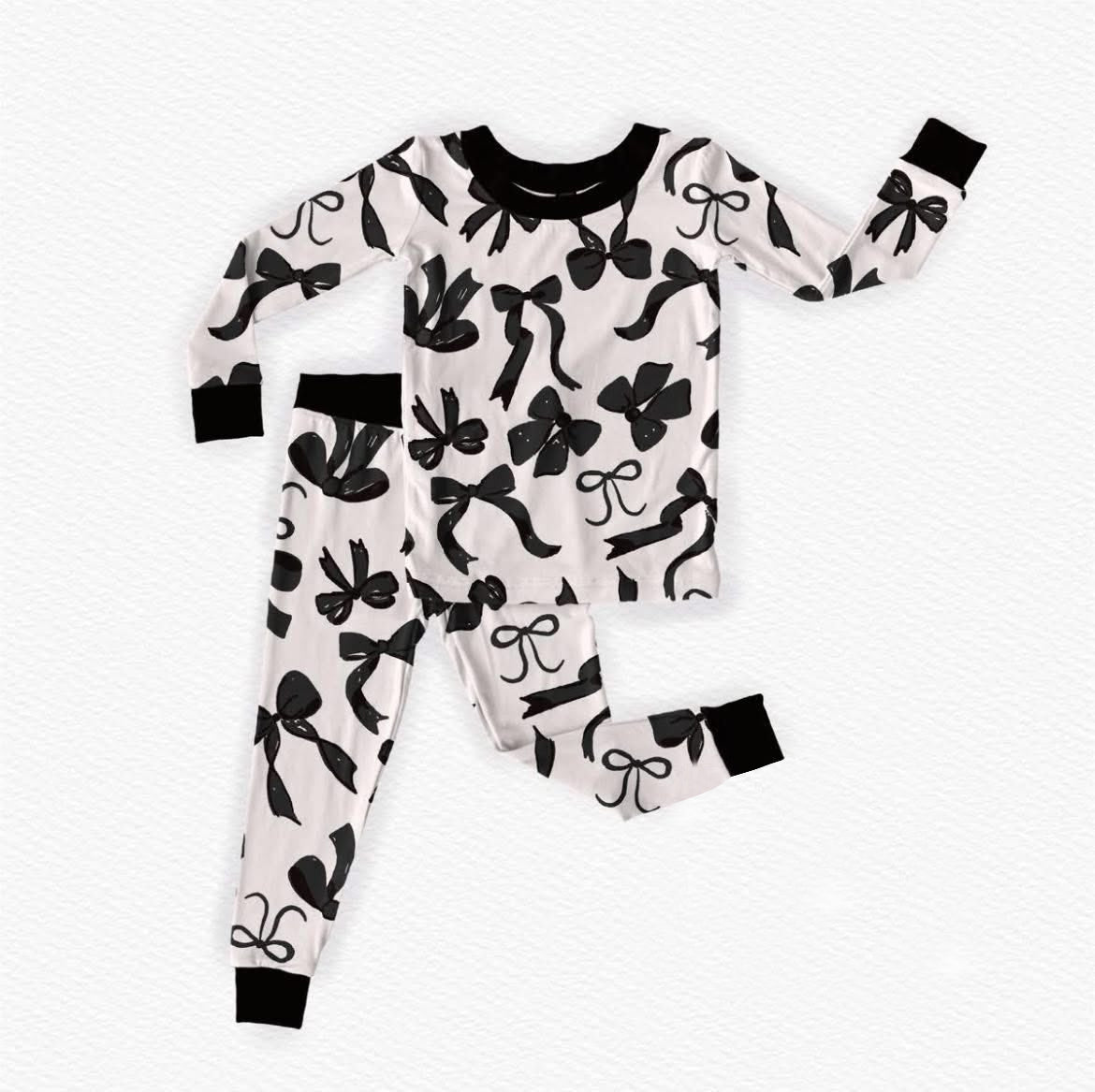5.27GLP2395 Black bow long-sleeved suit