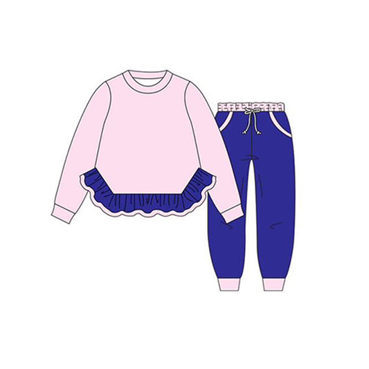 5.28GLP2401 Dark blue girl's long-sleeved suit