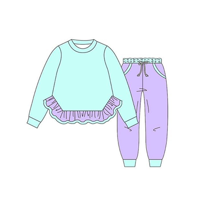 5.28GLP2402 Light purple girl's long-sleeved suit