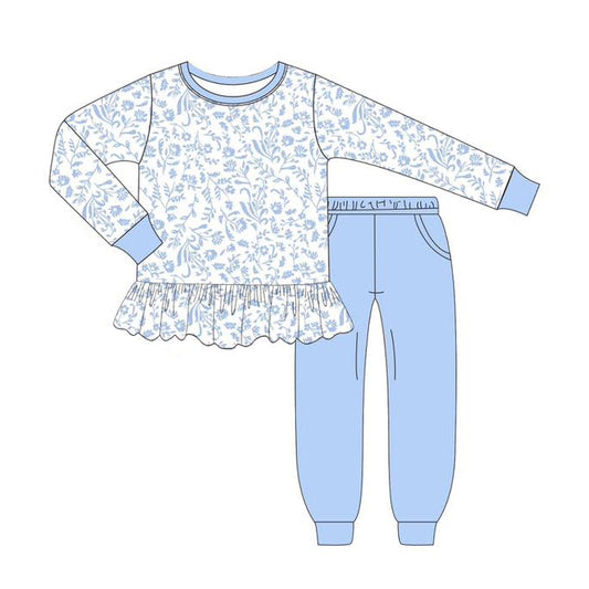 5.28GLP2406 Printed light blue girl suit