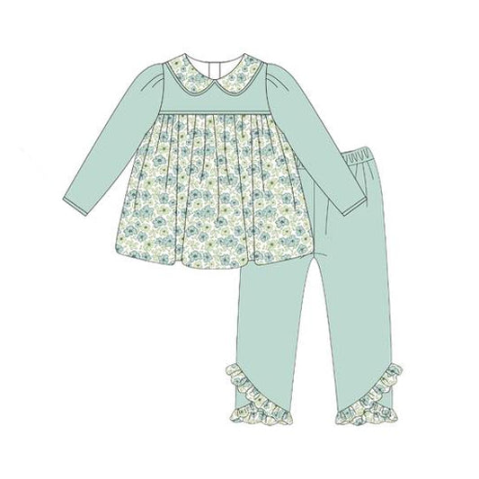 5.28GLP2407 Green floral girl suit