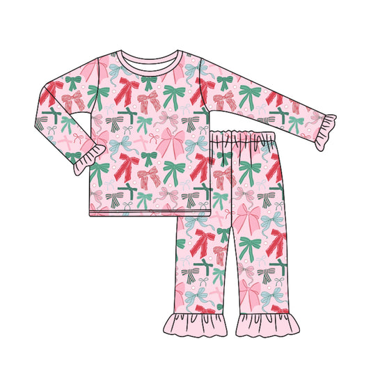 5.28GLP2413 Colorful bow long-sleeved suit