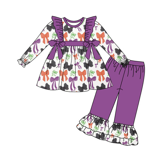 6.5GLP2428 Purple Bow Long Sleeve Suit