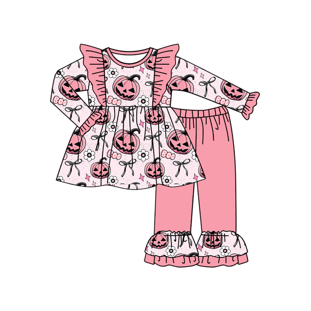 6.5GLP2434 Pink Pumpkin Halloween Girls Set