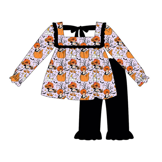 6.5GLP2435 Black Pumpkin Halloween Girls Suit