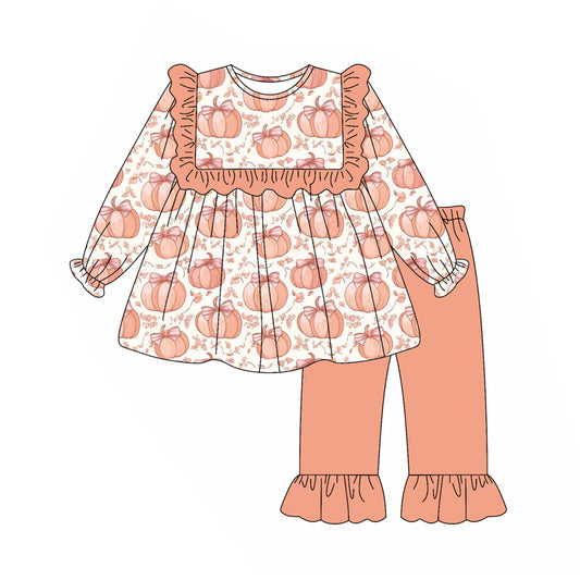 6.6GLP2452 Pumpkin Long Sleeve Doll Collar Suit