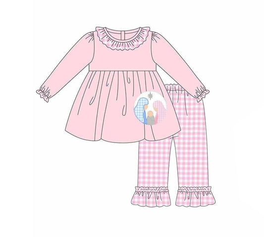 6.13GLP2487 Jesus Pink Long Sleeve Suit