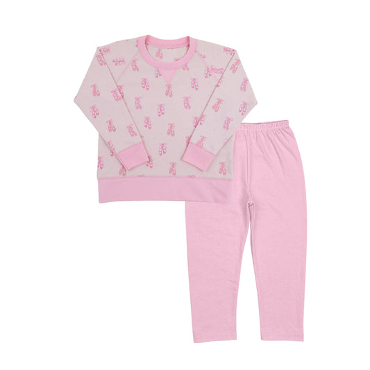 6.18GLP2515 Pink Ballet Shoes Long Sleeve Set