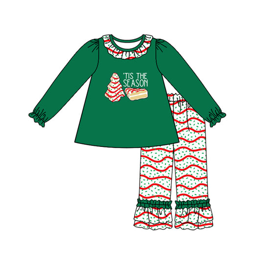 6.18GLP2518 Green Christmas Tree Girls Set