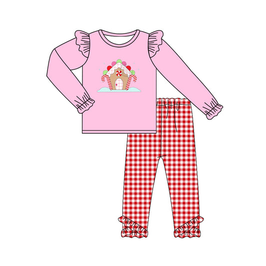 6.20GLP2523 Christmas Girl Plaid Suit
