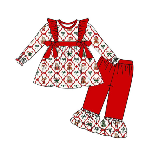 6.24 GLP2525 Santa Claus gift bow long sleeve suit
