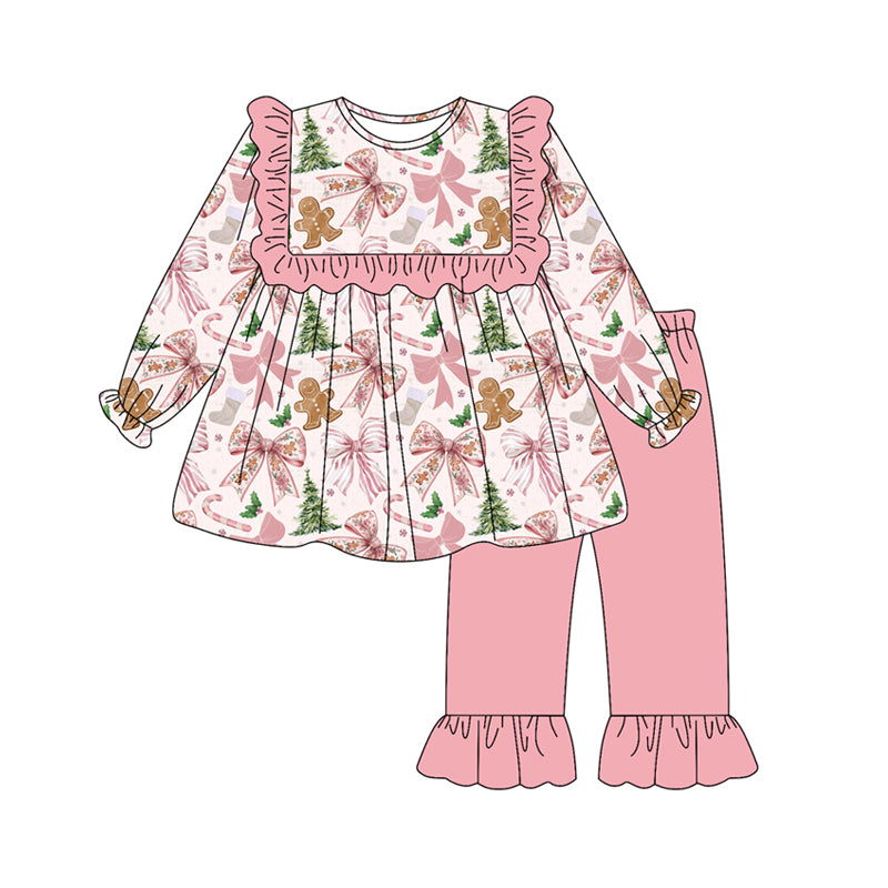 6.27GLP2541 Bow Gingerbread Pink Long Sleeve Suit