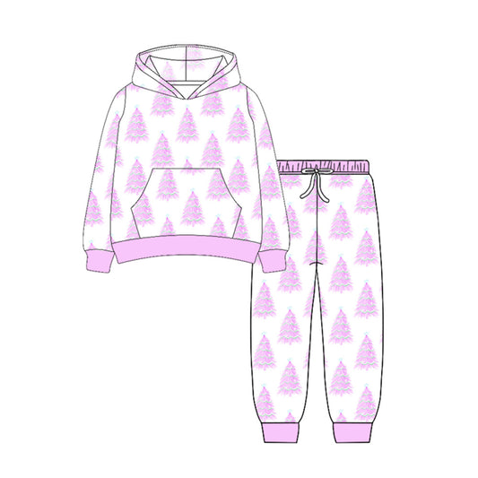 6.27GLP2546 Pink Christmas Tree Hooded Long Sleeve Suit