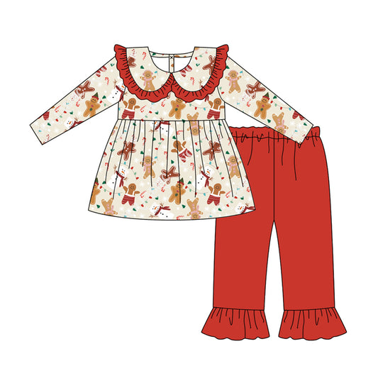7.5GLP2548 Gingerbread Doll Collar Long Sleeve Suit