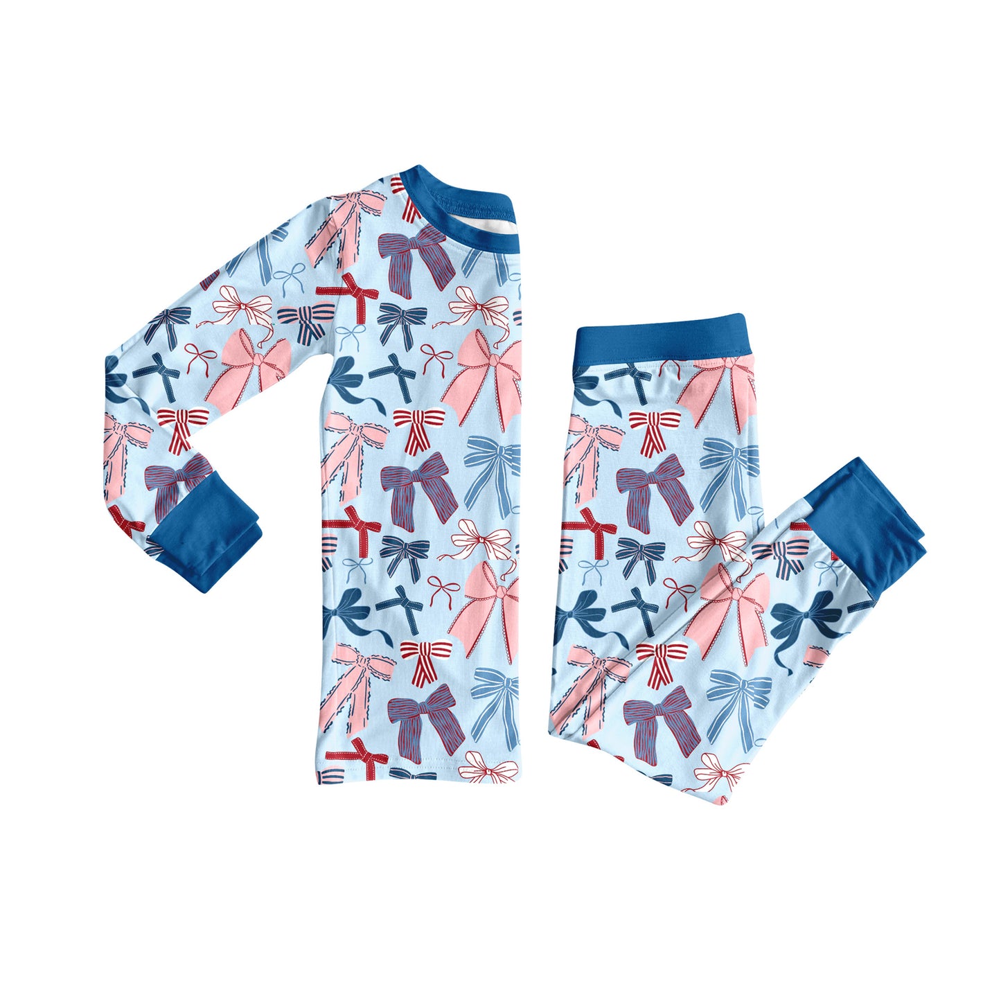 7.5GLP2555 Colorful bow long-sleeved girl suit