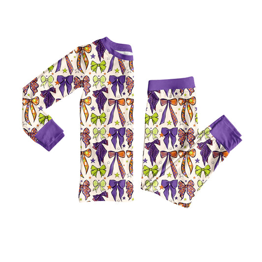 7.7GLP2566 Purple Bow Long Sleeve Pajamas