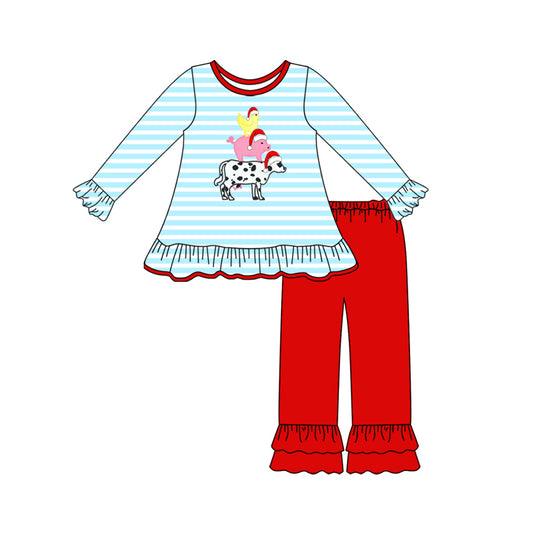 7.17GLP2590 Cow Animal Girls Long Sleeve Suit