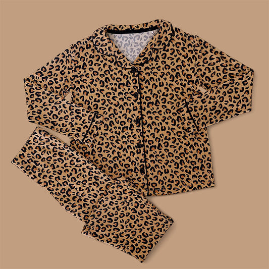 7.26 GLP2637 Button leopard print long-sleeved suit
