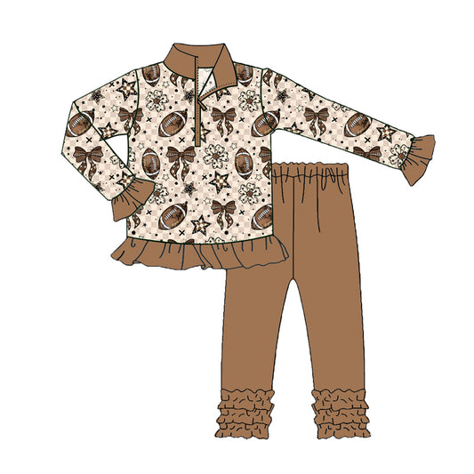 X821GLP2690 Rugby Brown Girls Suit