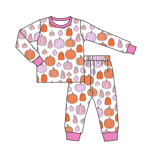 X821GLP2702 Pumpkin Long Sleeve Pajama Set