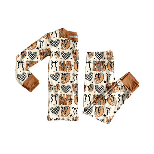 X819 GLP2720 Brown Bow Girls Long Sleeve Suit