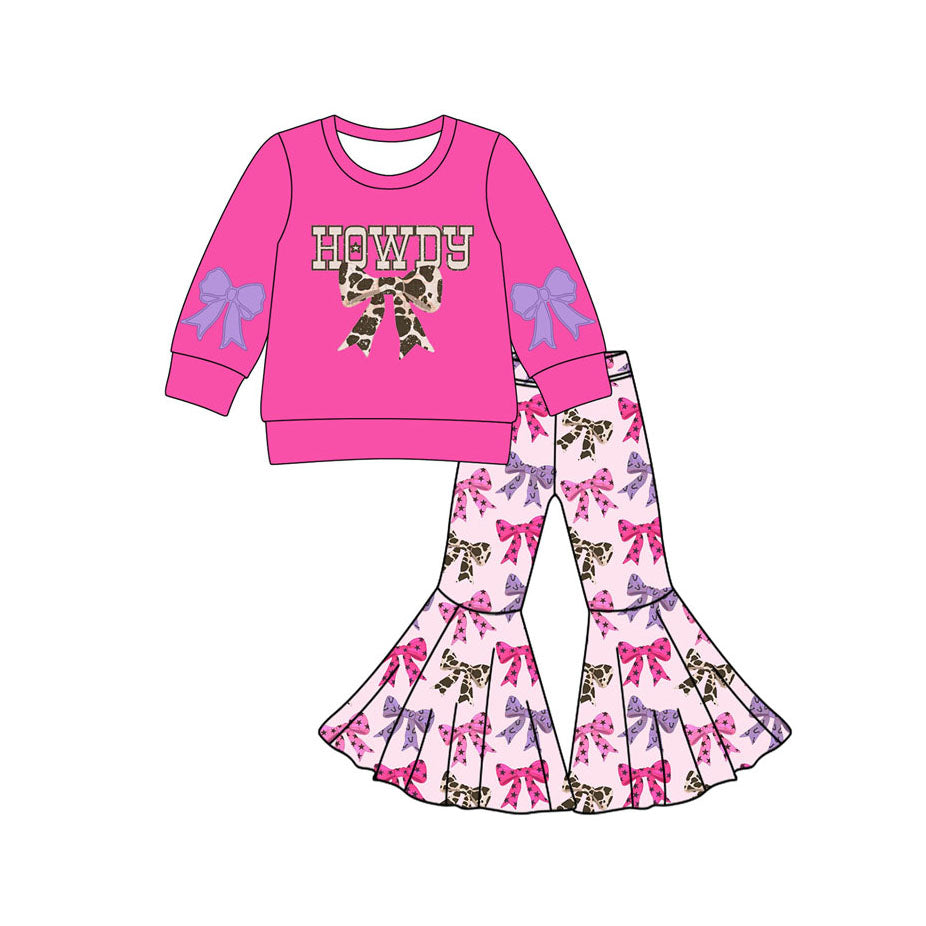 X820 GLP2731 Letter Bow Long Sleeve Suit