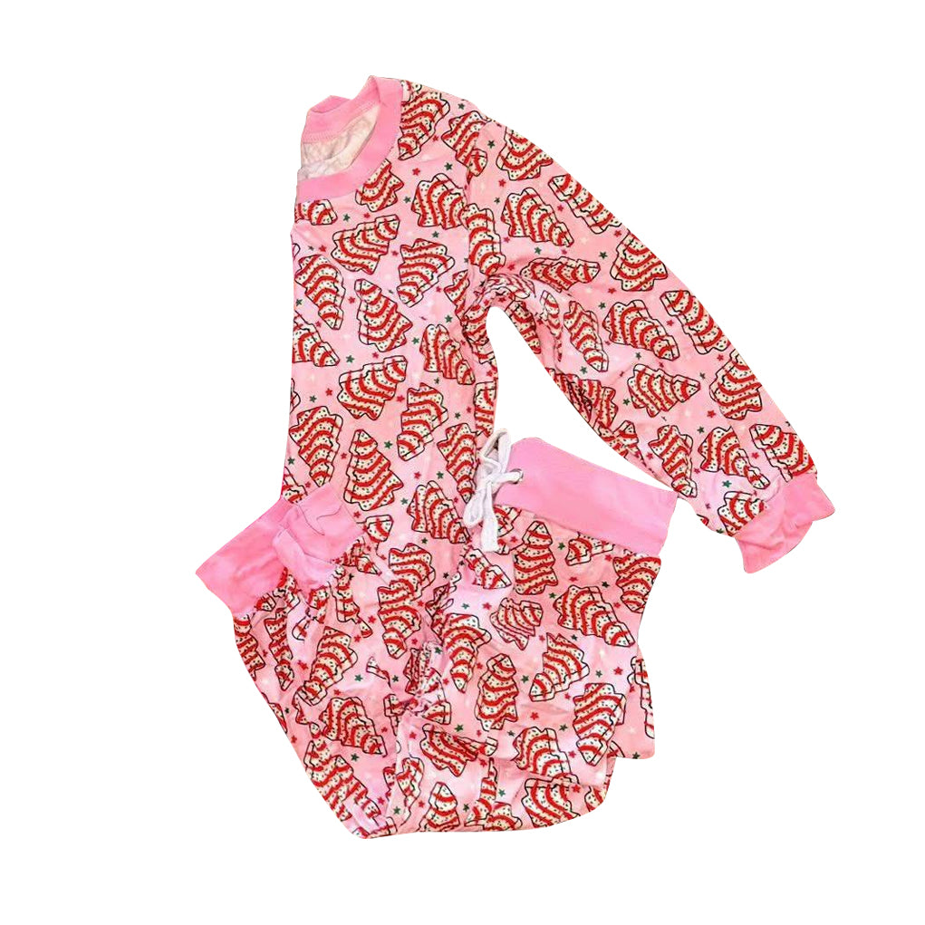 X911 GLP2757 Christmas Tree Pink Long-Sleeved Suit