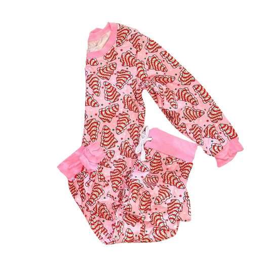 X911 GLP2757 Christmas Tree Pink Long-Sleeved Suit