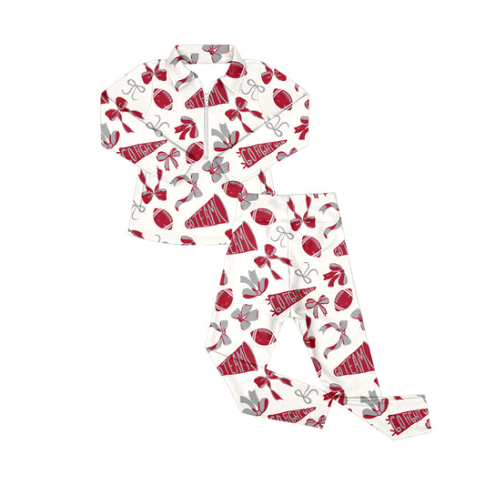 X911 GLP2763 Red Rugby Long-Sleeved Yoga Suit
