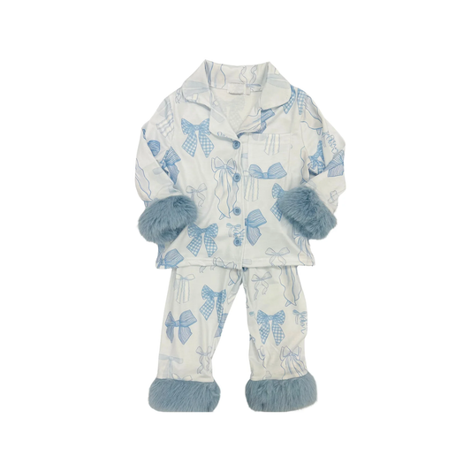 X912 GLP2766 Blue Bow Plush Set