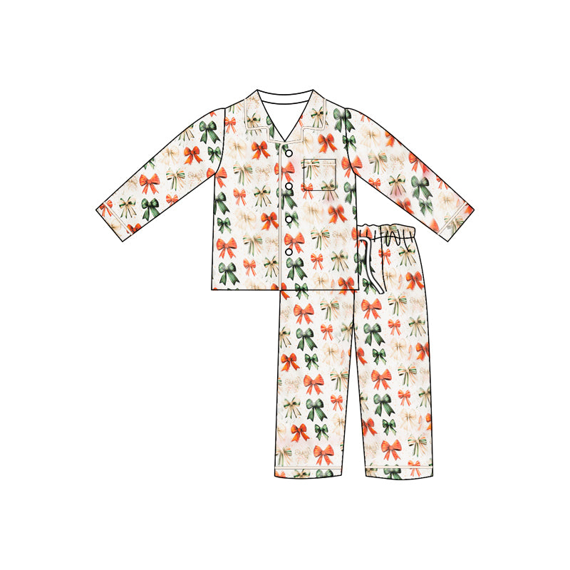 X912 GLP2768 Bow Long-Sleeved Pajama Set