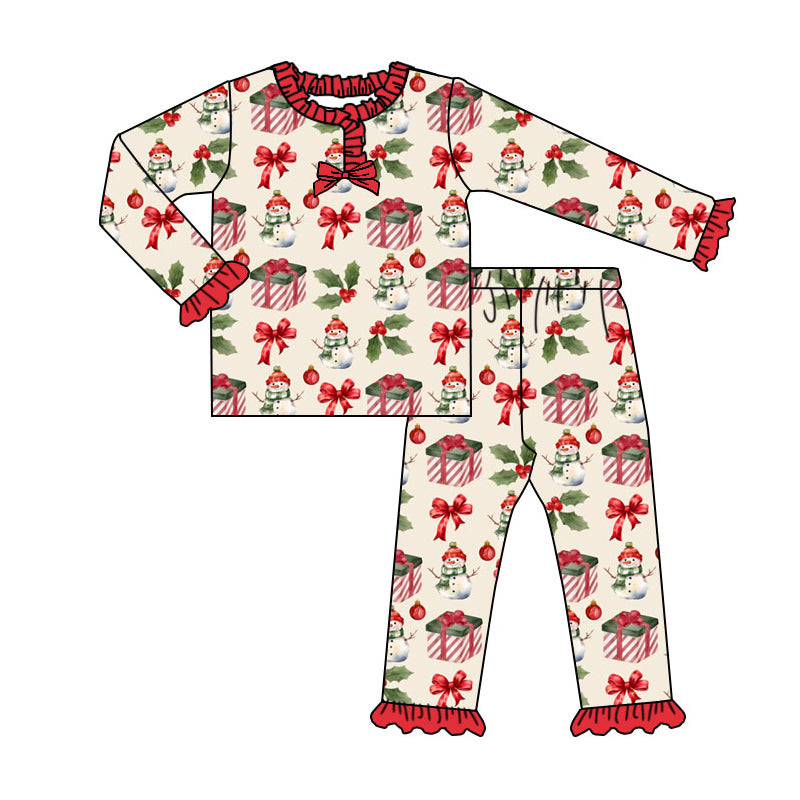 X911 GLP2773 Bow-knot Girls' Long-sleeved Suit