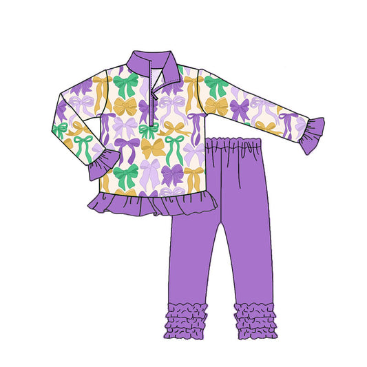 X905 GLP2823 Purple Bow Lace Set