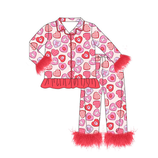 X925 GLP2915 Plush Red Pajama Set