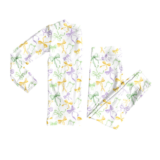 X927 GLP2921 Colorful Bow Long-Sleeved Suit