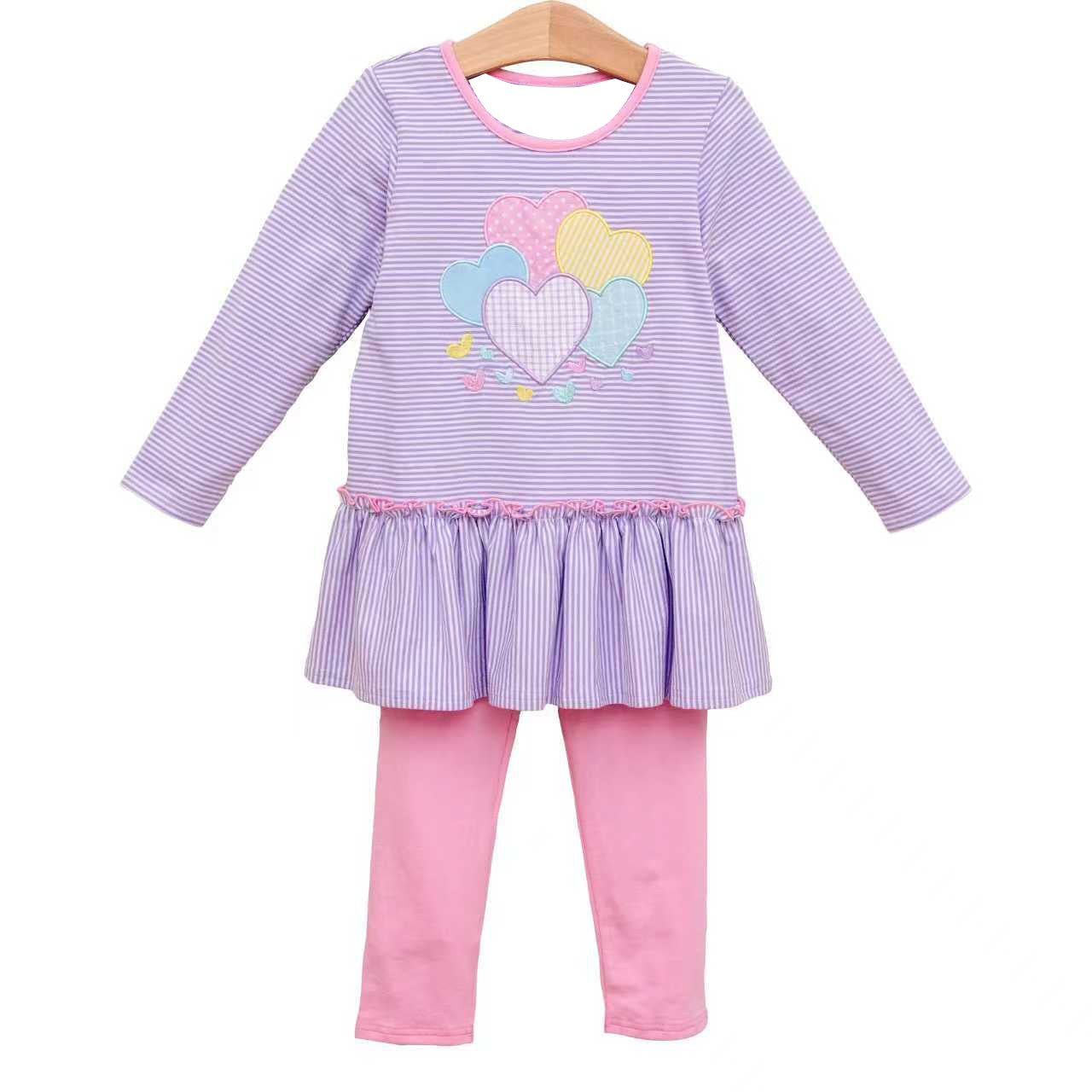 X929 X929 GLP2928 Heart Stripe Long-Sleeve Suit