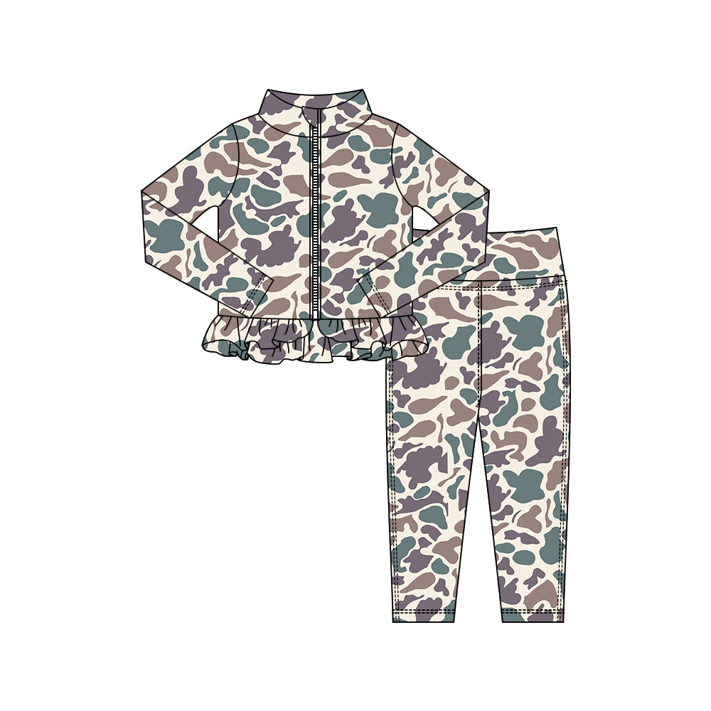 X10.16 GLP2991 camouflage zipper yoga suit