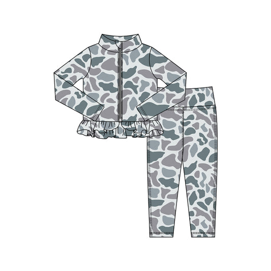 X10.16 GLP2993 Gray Camouflage Yoga Set