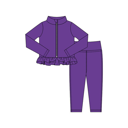 X10.16 GLP3009 Purple Zipper Yoga Set