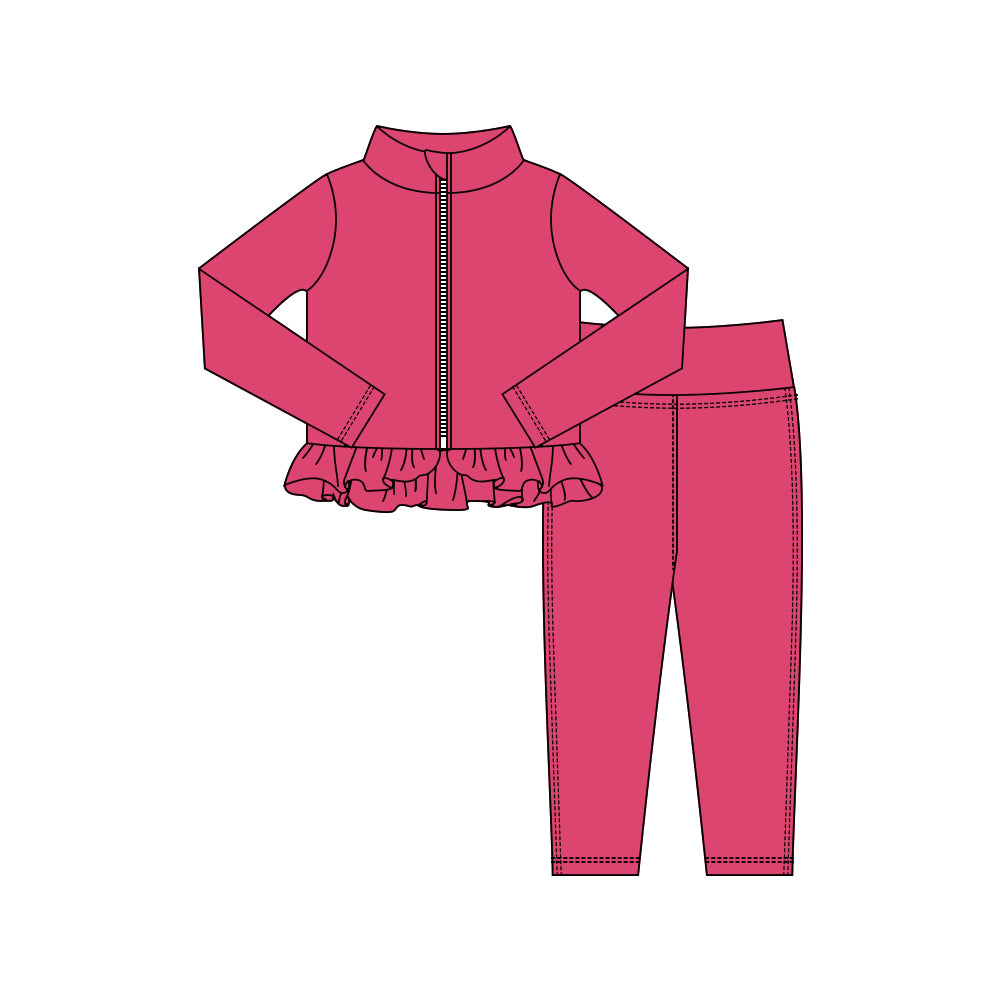 X10.16 GLP3014 Red Zipper Yoga Set
