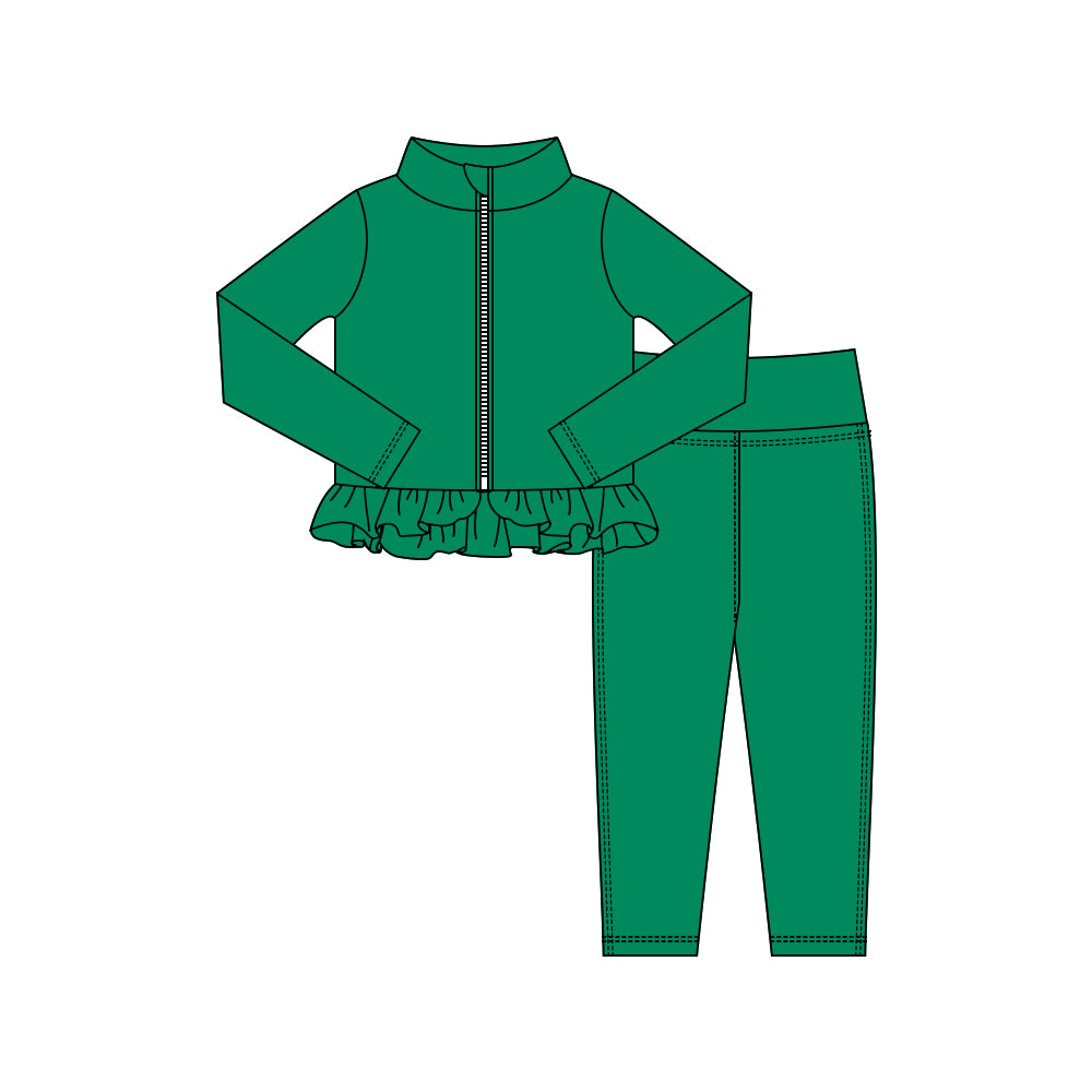 X10.17 GLP3016 Green Zipper Yoga Set