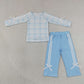RTS NO MOQ Sibling milk silk Baby Girls Stripe Bows Santa Print Pockets Tunic Ruffle Pant Christmas Holiday Matching Outfit Clothes Sets