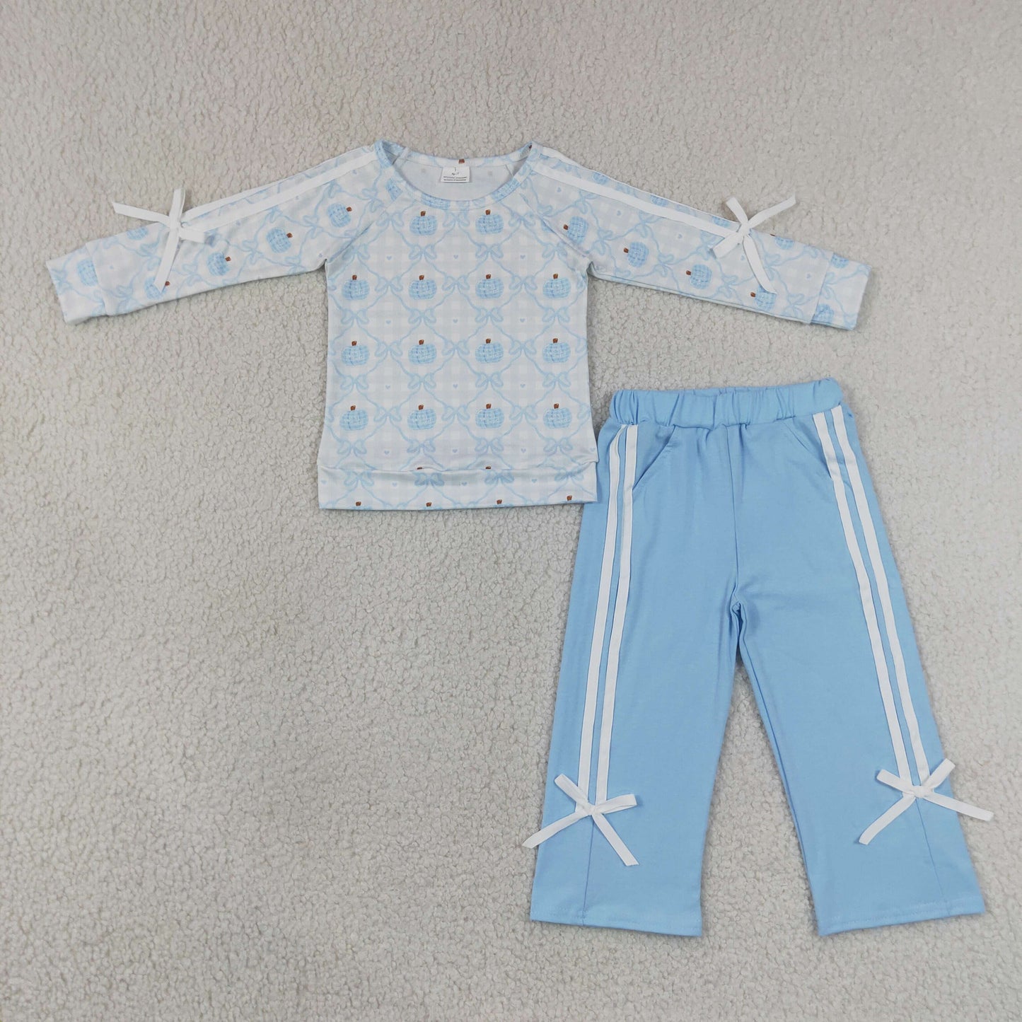 RTS NO MOQ Sibling milk silk Baby Girls Stripe Bows Santa Print Pockets Tunic Ruffle Pant Christmas Holiday Matching Outfit Clothes Sets