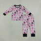 NEW RTS NO MOQ milk silk GLP3357 Baby Girls Flowers Pumpkins Top Pant Fall Pajamas Sets